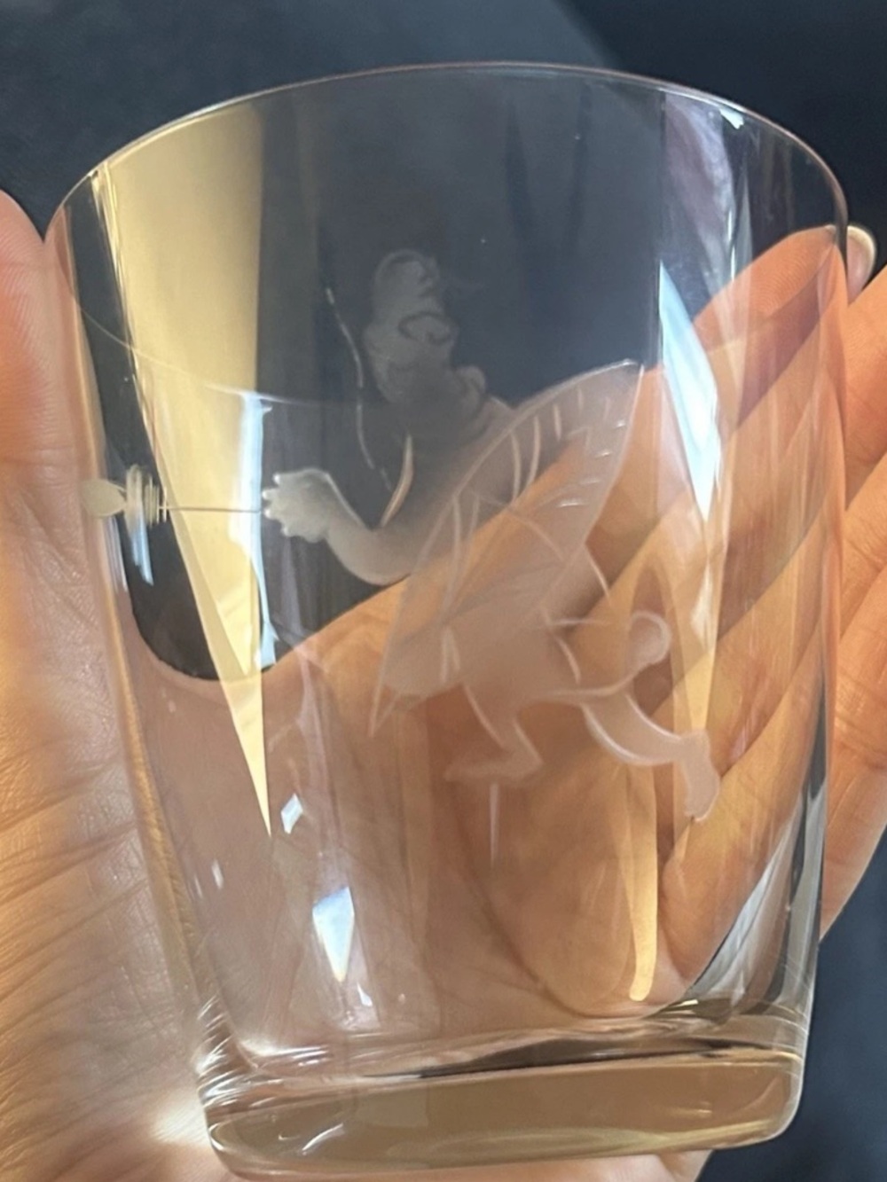 Vintage 1950s Raymond Peynet for Rosenthal Hand-Etched “Archer” Crystal Tumbler
